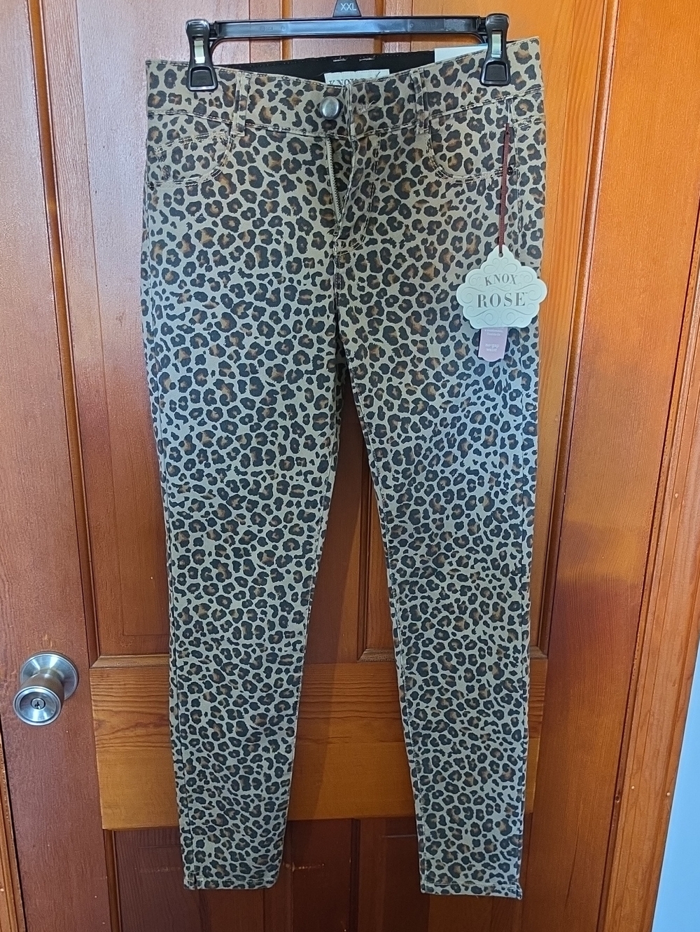Knox Rose Leopard Print Jean Leggings in Brown and Black